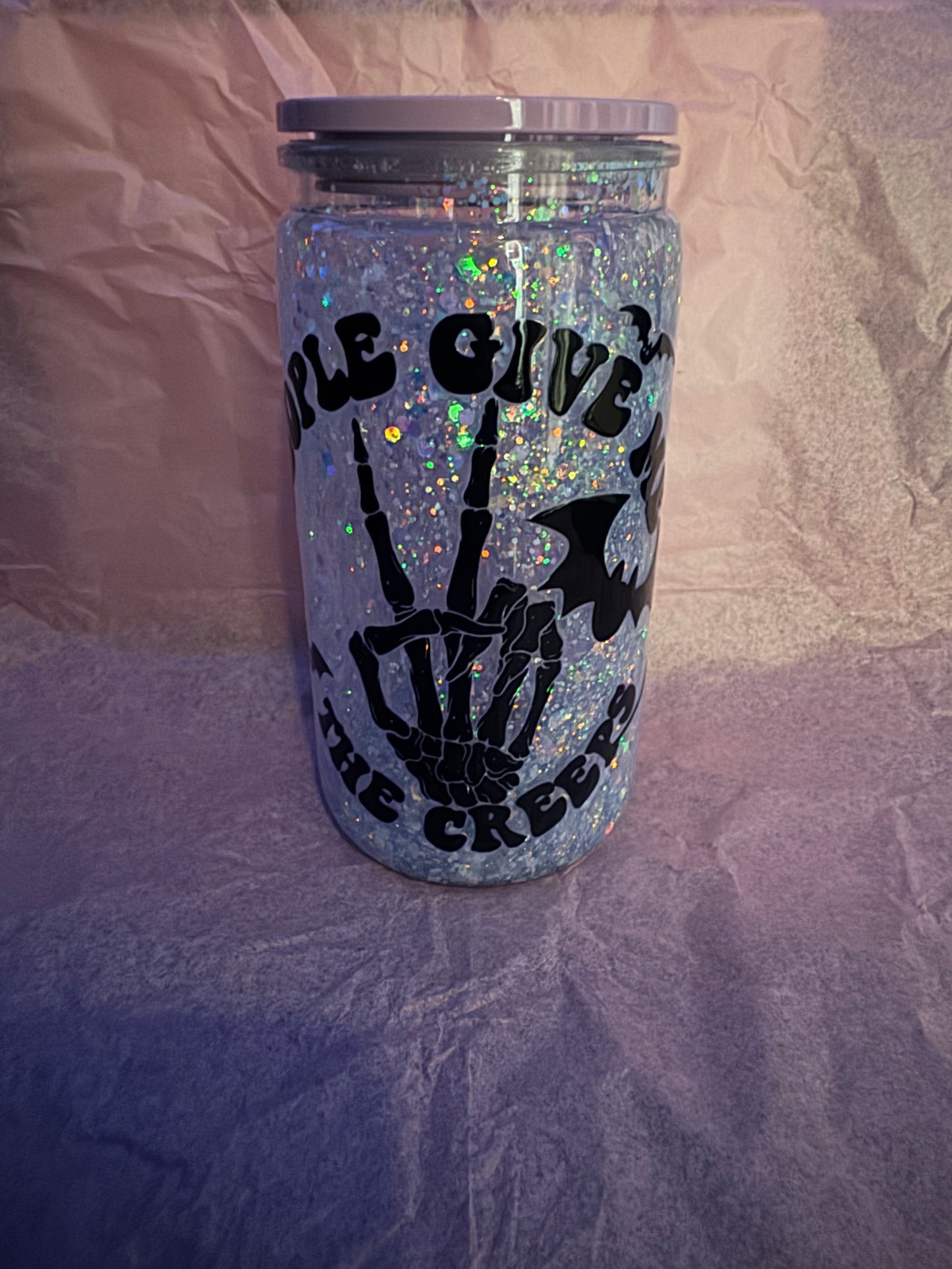 People Give Me The Creeps 16oz Snowglobe Can