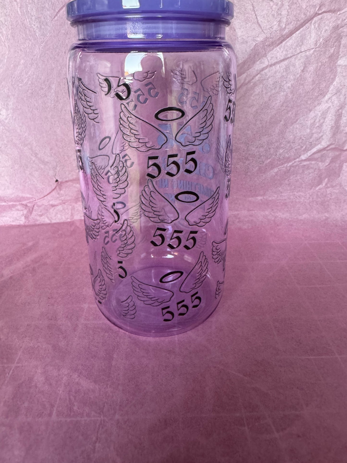 555 Angel Number Purple Libbey Can