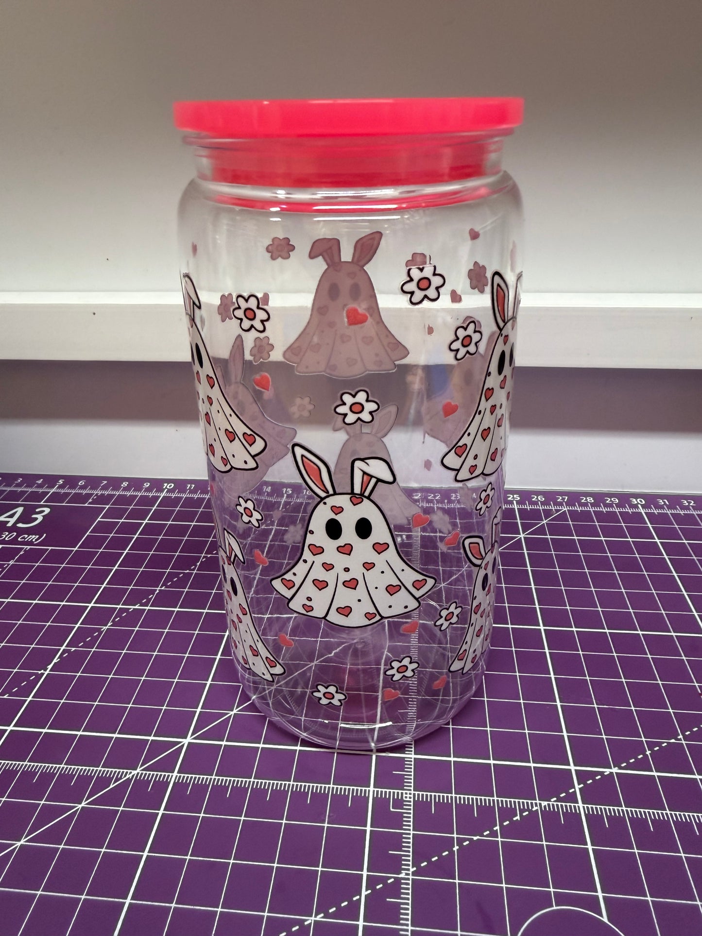 Heart Bunny Ghosts 16oz Tumbler