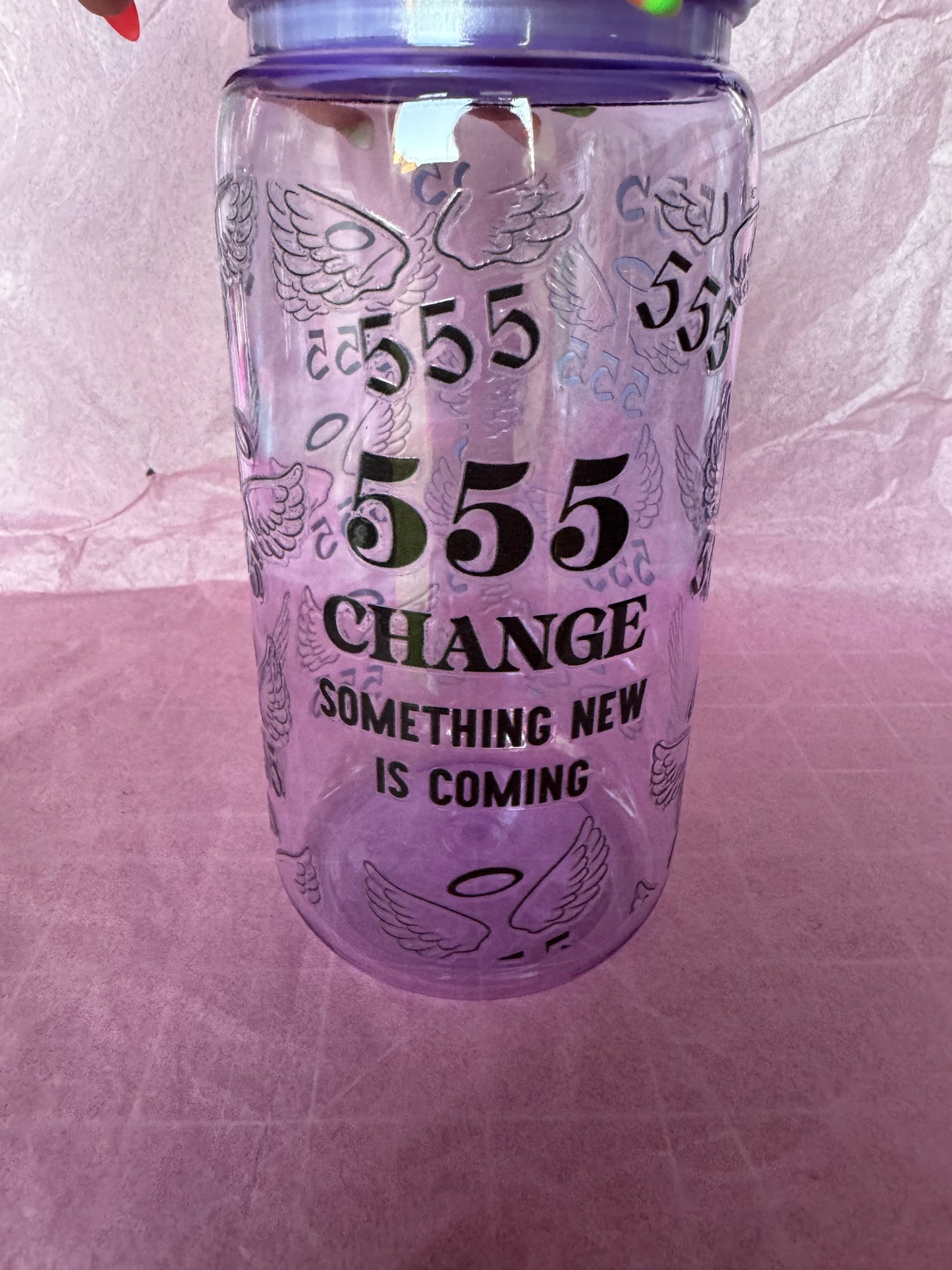 555 Angel Number Purple Libbey Can