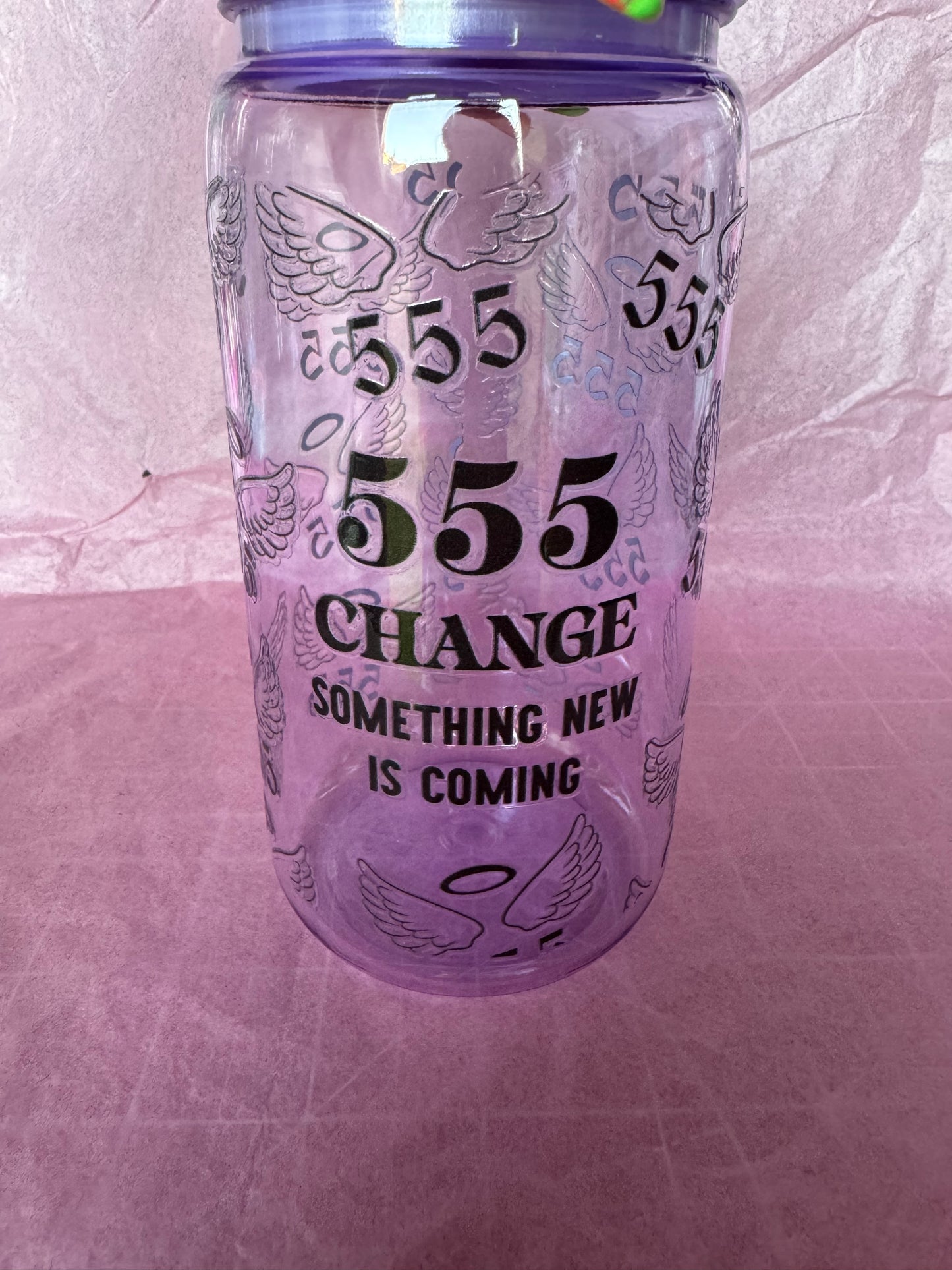 555 Angel Number Purple Libbey Can