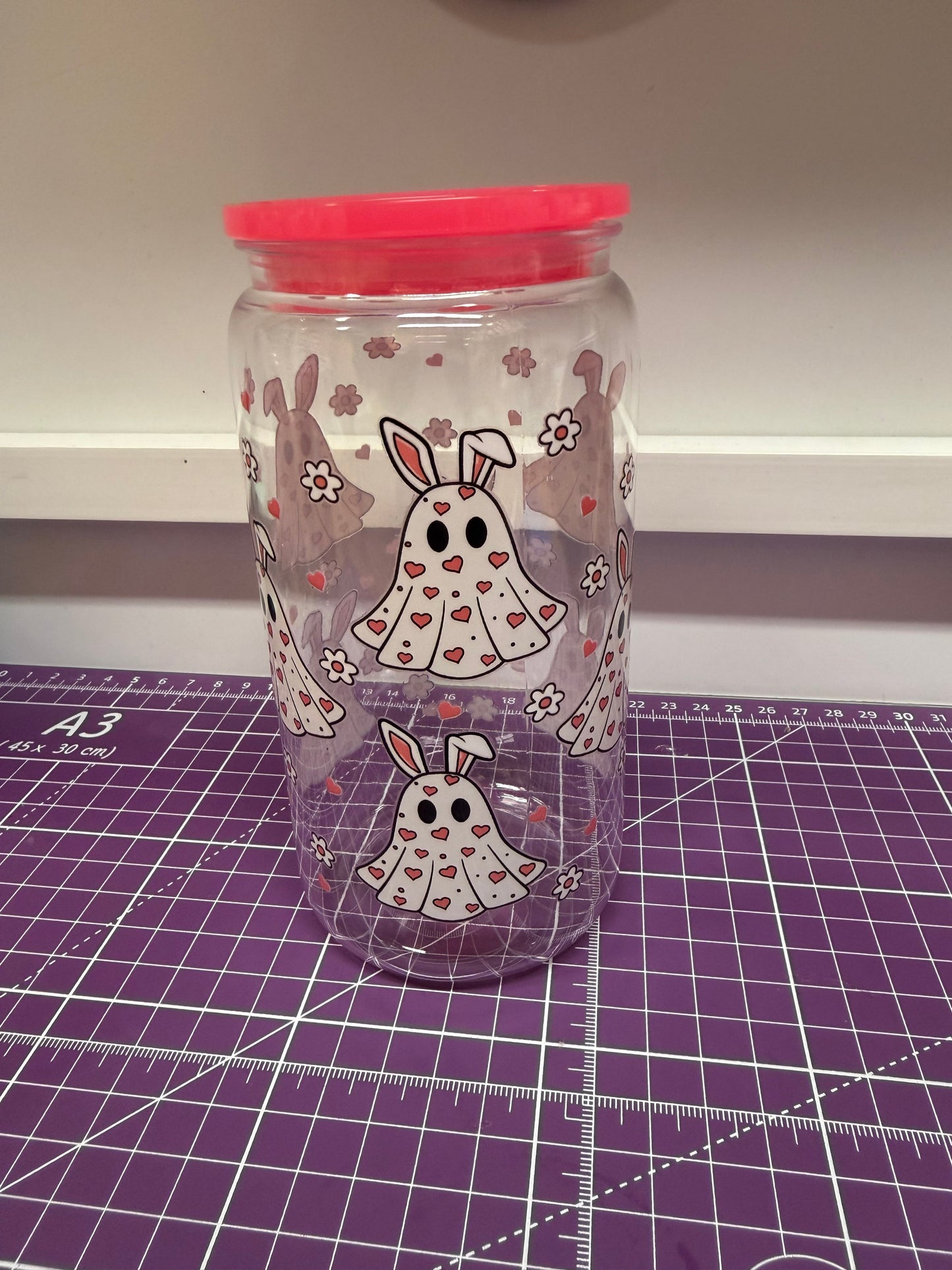 Heart Bunny Ghosts 16oz Tumbler