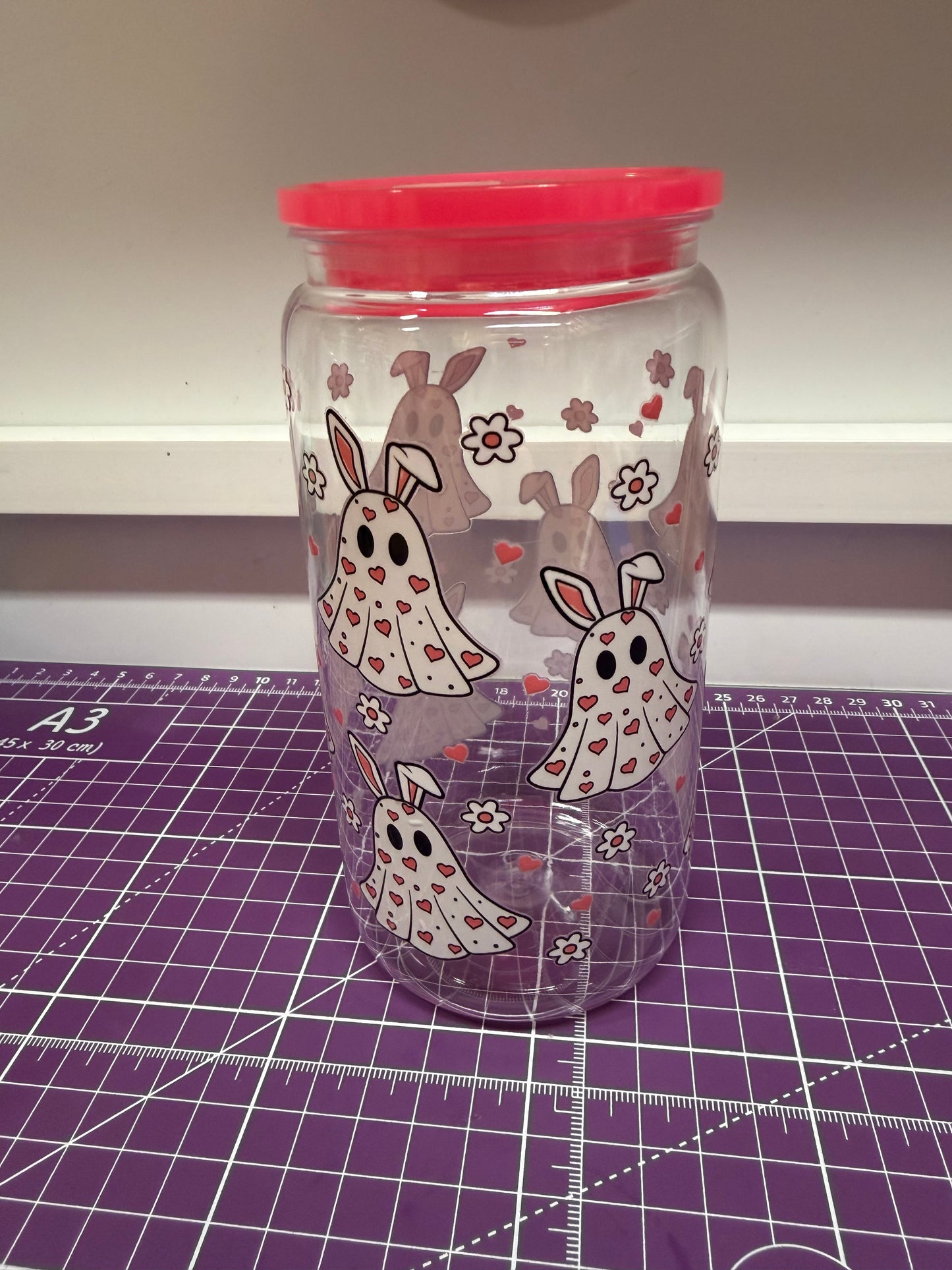 Heart Bunny Ghosts 16oz Tumbler