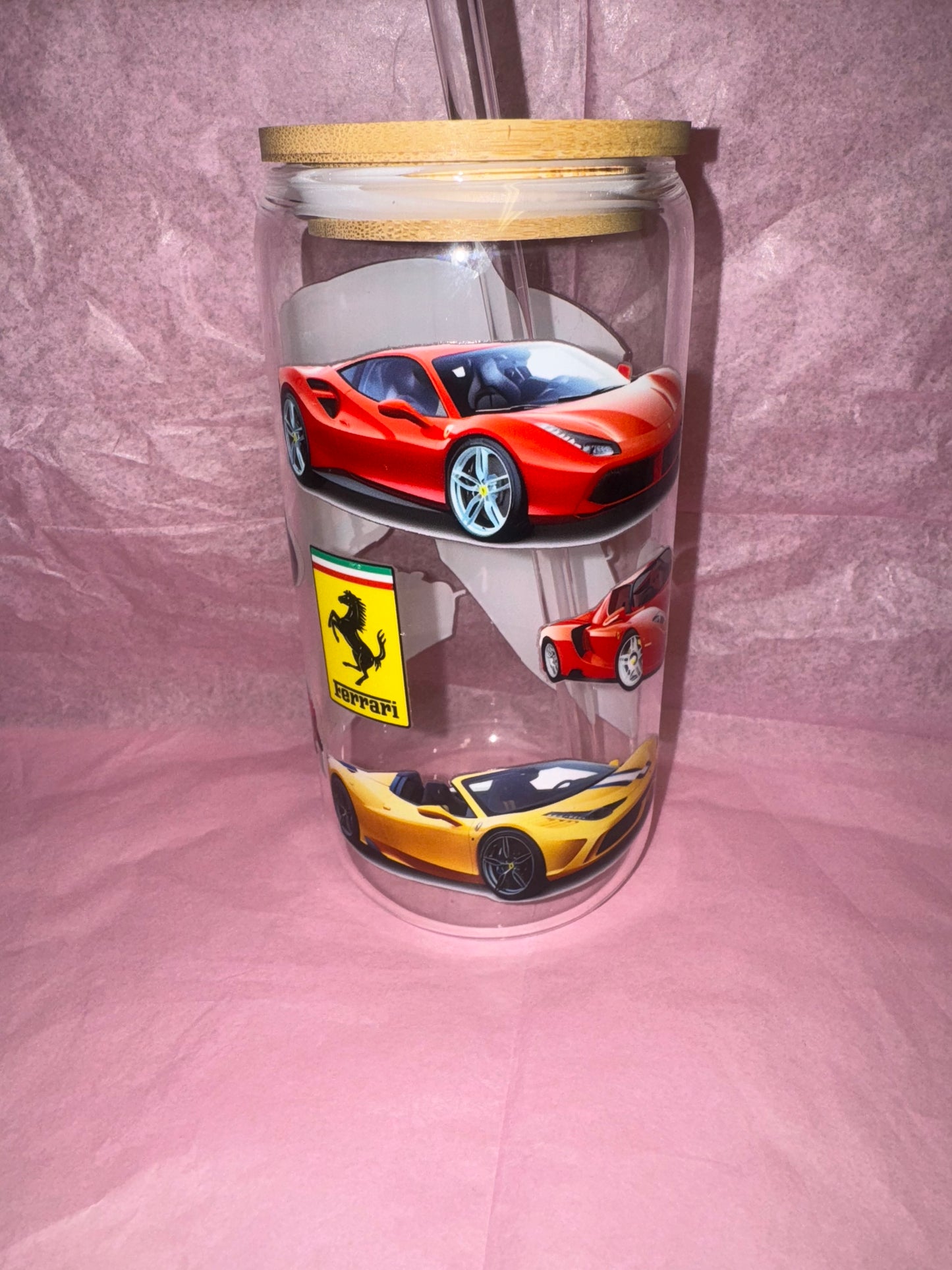 16 Oz Ferrari Glass Can