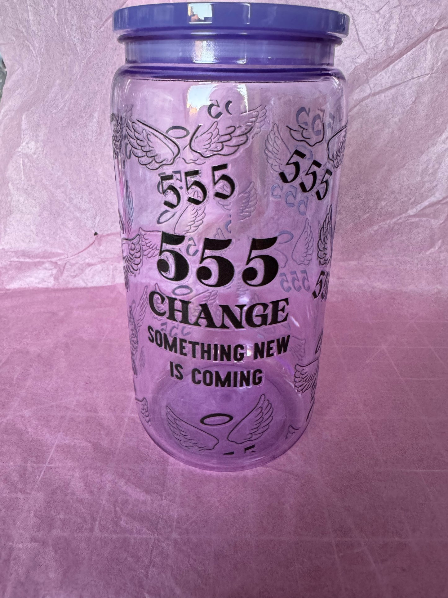 555 Angel Number Purple Libbey Can