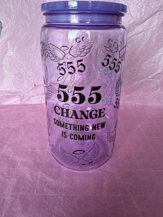 555 Angel Number Purple Libbey Can