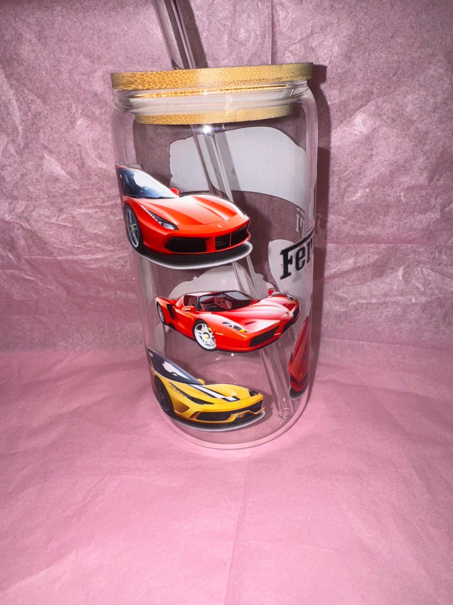 16 Oz Ferrari Glass Can