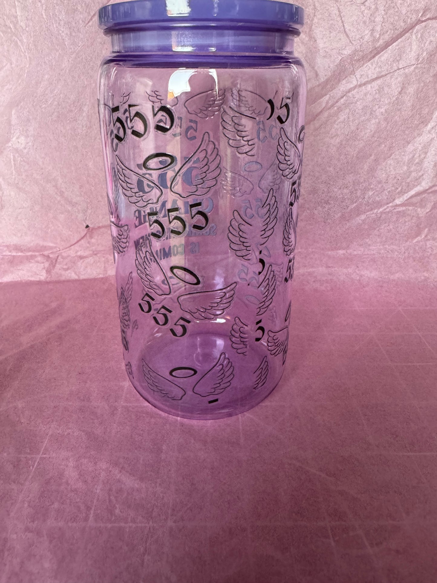 555 Angel Number Purple Libbey Can