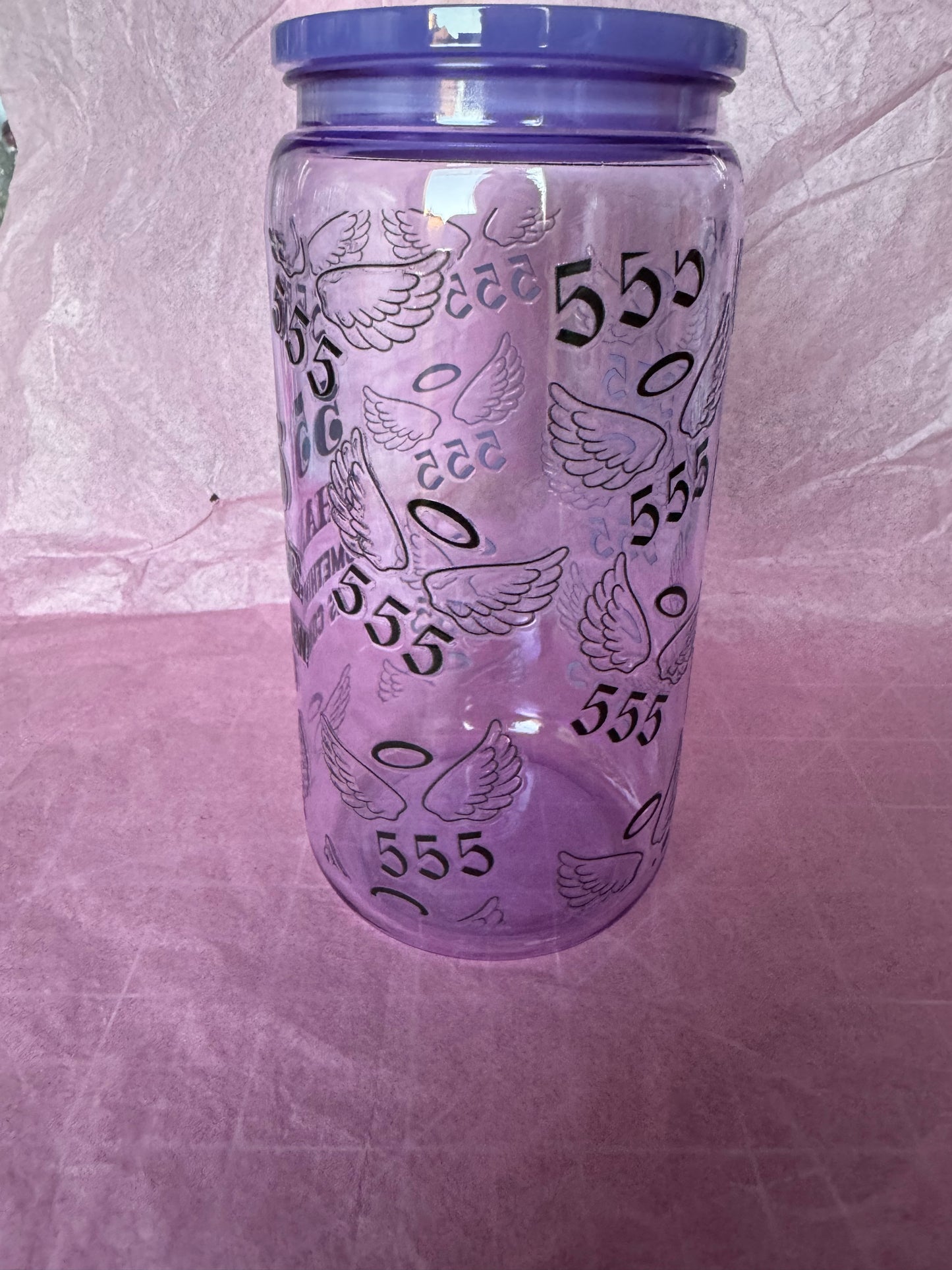 555 Angel Number Purple Libbey Can
